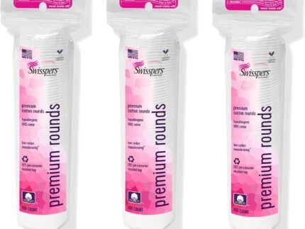 Swisspers Premium Cotton Rounds, Dual-Sided, 100 Count (Pack of 3)