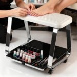 TADOPRO Pedicure Foot Rest,Stainless Steel Footrest Stool with Soft Cushion