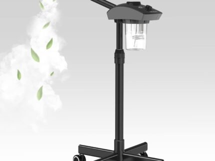 TASALON Ionic Facial Steamer, Professional Face Steamer for Facial, Esthetician Steamer for Face Spa and Salon Beauty, Hot Ionic Mist Face Steamer for Facial Deep Cleaning Skin Care Equipment- Black