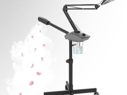 TASALON Professional 2-in-1 Facial Steamer, Ozone Face Steamer with 5X Magnifying Lamp Deep Cleaning Pore,Hot Mist Face Steamer Salon Spa Beauty Skin Care Equipment, Aroma Therapy Nozzle Included