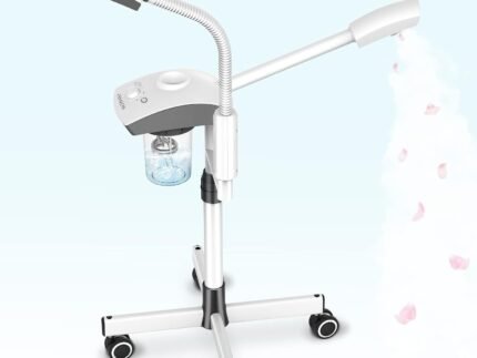 TASALON Professional Facial Steamer Tools for Esthetician, Skin Care and Deep Cleaning, 2 in 1 Face Machine with 3X Magnifying Foldable Arm, Ozone Face Steamer for Facial, Hot Mist Skincare, White