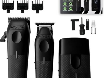 TPOB Play Barber Hair Clippers for Men 7500 RPM with Rubber Grips (Blackout 3 Set)