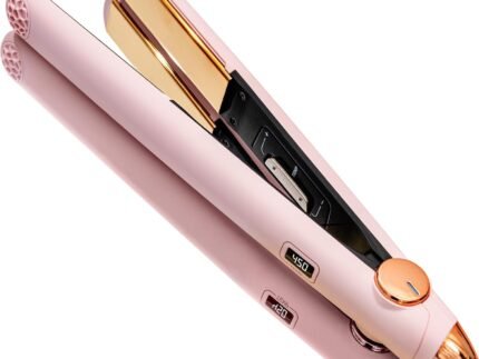 TYMO Flat Iron Hair Straightener and Curler 2 in 1 with 10s Fast Heating, 1 Inch Professional Titanium Straightening Curling Iron with 32 Adjustable Temp and Automatic Shut Off, Light Pink