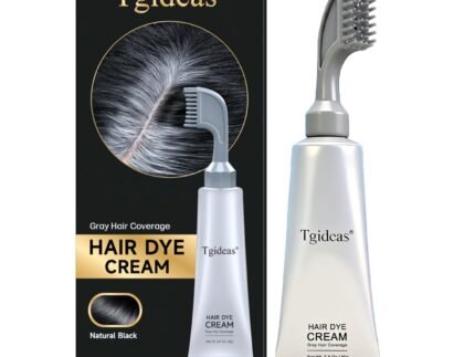 Tgideas Hair Dye Comb Root Touch Up, Ammonia Free Gray Coverage, Black