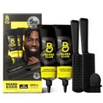 The Beard Club Permanent Hair and Beard Dye for Men – Professional Quality Mustache Dye, Hair Color for Men, Covers Grays, All in One Reusable 5 Minute Color Kit – Jet Black