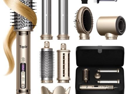 Tqcir 8 in 1 Hot Air Styler, Powerful Hair Dryer Brush with AutoWrap Curler