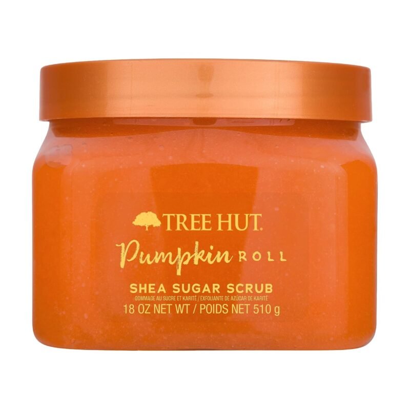Tree Hut Pumpkin Roll Body Scrub, Exfoliating Sugar Scrub, Vegan, 18 Oz