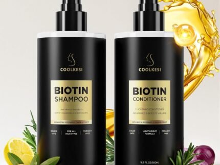 Tripeptide-Infused Biotin Hair Growth Shampoo and Conditioner Set, Onion Anti-Loss Volumizing Moisturizing Treatment for Soft Shine Hair, Dandruff Routine Shampoo for Men and Women, 2x16oz