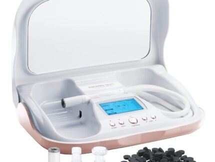 Trophy Skin MicrodermMD – At Home Microdermabrasion Kit – Anti Aging and Acne Treatment – Contains Real Diamond and Pore Extractor Tips to Rejuvenate Skin – White
