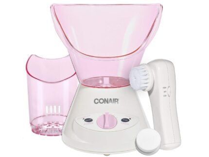 True Glow by Conair Gentle Mist Moisturizing Facial Steamer with Cleansing Brush