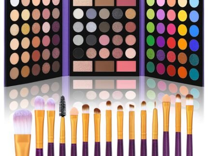 UCANBE 86 Colors Nude Eyeshadow Palette with 15pcs Makeup Brushes Set, Matte Glitter Long Lasting Highly Pigmented Waterproof Colorful Eye Shadow Contour Blush Powder Highlighter All in One