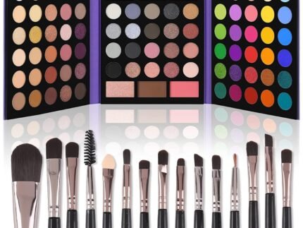 UCANBE Eyeshadow Palette with 15Pcs Brushes Makeup Set, Pigmented 86 Colors Make Up Sets Valentine’s Day Gift, Matte Shimmer Glitter Eye Shadow Pallet Highlighter Contour Blush Powder Brush Beauty Kit