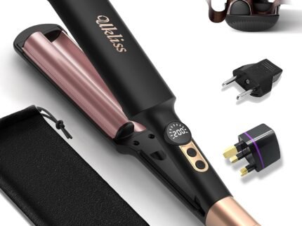 UKLISS Mini Hair Waver for Short Hair, Travel Deep Wave Curling Iron, Black