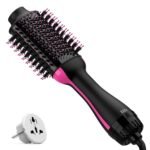 UMEELY Dual Voltage Hair Dryer Brush, Mini Travel Hot Air Blow Dryer Brush