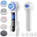 UMICKOO 3 in 1 Facial Cleansing Brush & Blackhead Remover, Rechargeable Face Scrubber with LCD Screen, IPX7 Waterproof, Deep Pore Cleaning, Exfoliating & Massaging for All Skin Types