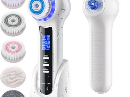 UMICKOO 3 in 1 Facial Cleansing Brush & Blackhead Remover, Rechargeable Face Scrubber with LCD Screen, IPX7 Waterproof, Deep Pore Cleaning, Exfoliating & Massaging for All Skin Types