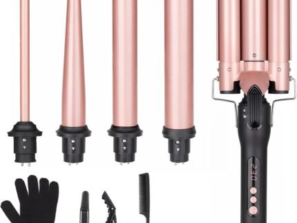 UNOBEY 5 in 1 Curling Wand Set, Three Barrel Curling Iron Set