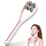 V Shape Facial Massager for Jawline and Neck, Rechargeable Wireless 3D Roller Face Massager Tool with 3 Microcurrent Levels