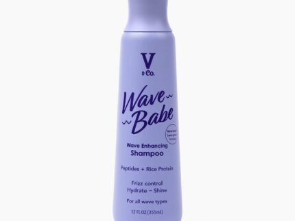 V&Co. Wave Babe Wavy Hair Shampoo, Sulfate Free & Paraben Free Hydrating Hair Care with Rice Protein & Peptides for Frizz Control & Wave Definition – 12 fl oz