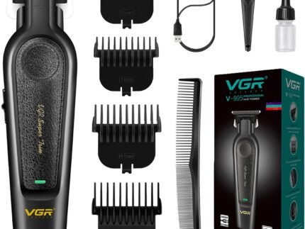 VGR 995 Professional Hair Trimmer for Men, Zero Gapped Barber Edgers, Portable Cordless Mens Beard Trimmer Clipper with 4 Guide Combs, USB Rechargeable