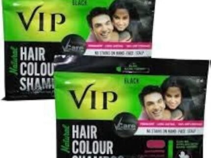 VIP 3 in 1 Hair Color Shampoo 240ml (Pack of 6) (Black) | Ammonia Free Instant Hair Colour Can be Applied With Bare Wet hands on Hairs, Mustache, Beard, Chest & hands