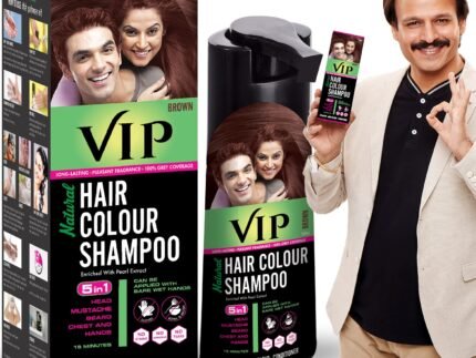 VIP 5 in 1 Hair Colour Shampoo base Hair Color Shampoo, Brown 180ml Brown