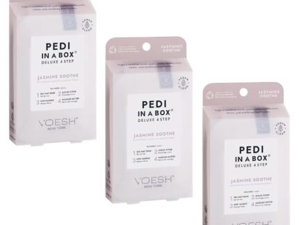 VOESH Pedi in a Box 4 Step, Pedicure Set, At-Home Pedicure, DIY Pedi, Foot Treatment, Pedicure Supplies, Foot Scrub, Foot Spa, Foot Care, Foot Therapy
