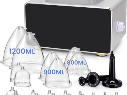 Vacuum Therapy Cupping Machine Multi-Functional Scraping and Cupping Massager Set with 24 Cups and Touch Screen for Salon with Body, Back, Face Care Massage, 4 Modes Adjustable Suction for Salon Work