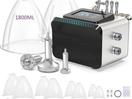 Vacuum Therapy Machine, 3 in 1 Vacuum Cupping Therapy Sets with 1800ML and 1500ML Large Cups, 3 Gua Sha Head, 0-80 cmHg, 5 inch Touch Screen