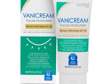 Vanicream Facial Moisturizer SPF 30 Zinc Oxide Mineral Sunscreen, 2.5 Fl Oz
