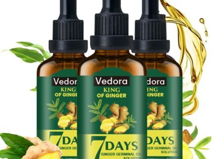 Vedora King of Ginger Oil for Hair Growth – Biotin Hair Growth Serum, 100% Pure Natural Ginger Essential Oil – Promotes Stronger, Thicker, Longer Hair in Women & Men – 3.15 Fl Oz / 90ML (3 PCS)