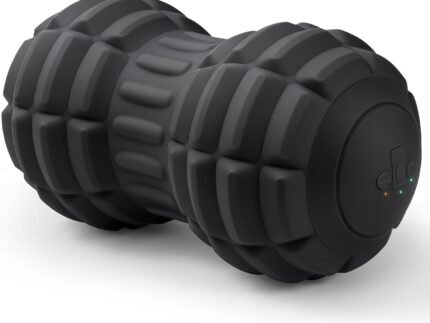 Vibrating Peanut Massage Ball for Plantar Fasciitis, 4-Speed Portable Massage Roller for Foot, Neck, Back, and Body – Deep Tissue Myofascial Release Mobility Ball Muscle Relaxer (Black)