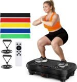 Vibration Plate Exercise Machine, 130 Levels Full Body Workout Vibrating Plate for Lymphatic Drainage Weight Loss, 450 Lbs Capacity Shake Platform with Bluetooth for Women Men
