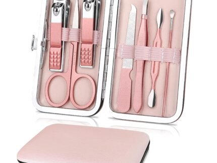 WOXVM Premium Manicure Set, 7 in 1 Professional Nail Clippers Scissors Pedicure Kit, Stainless Steel Cuticle Nail Care Tools with Luxurious Travel Case, Portable Manicure Grooming Kit Gift for Women