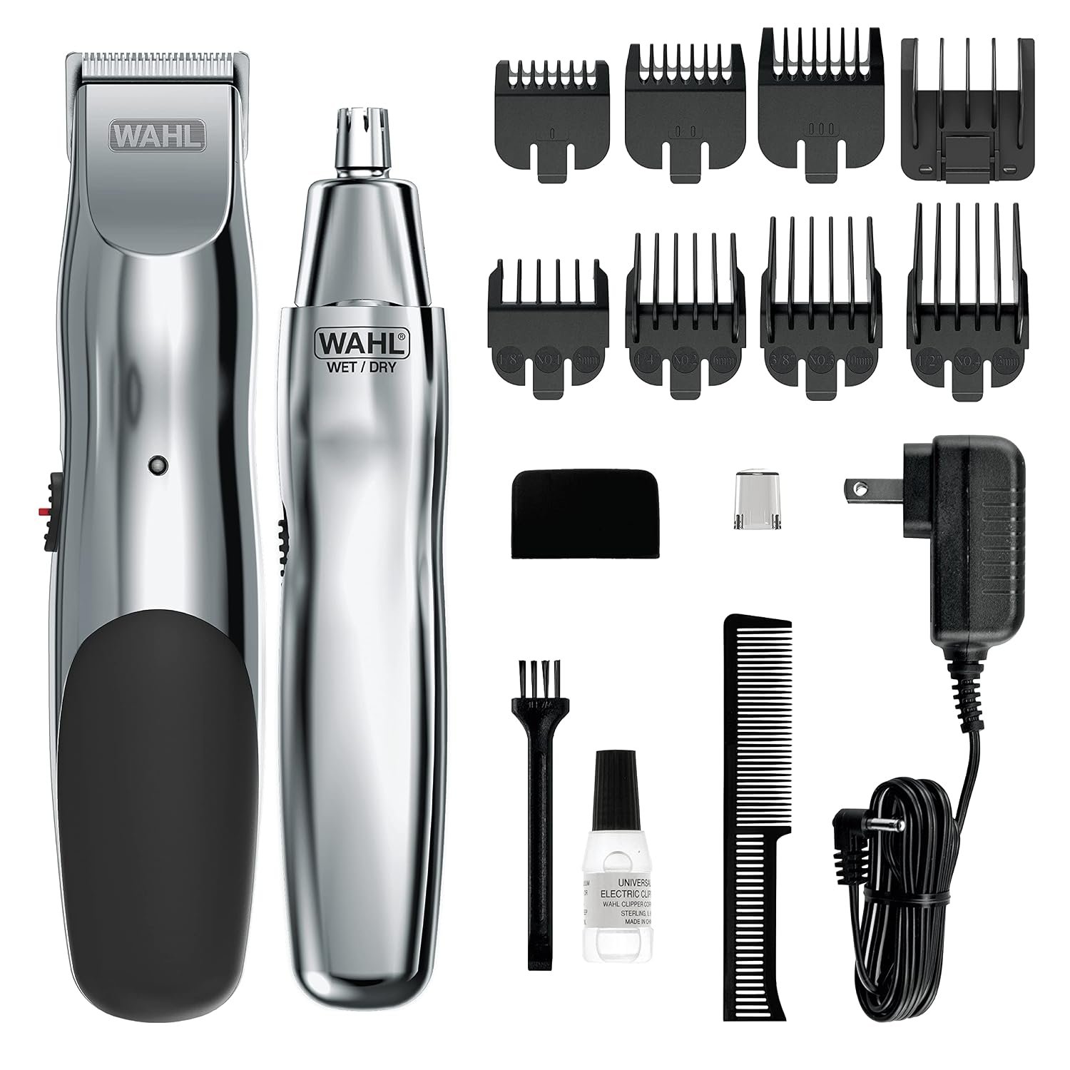 Wahl Groomsman Rechargeable Beard Trimmer Kit & Bonus Battery Nose Trimmer Wahl Groomsman Rechargeable Beard Trimmer Kit & Bonus Battery Nose Trimmer