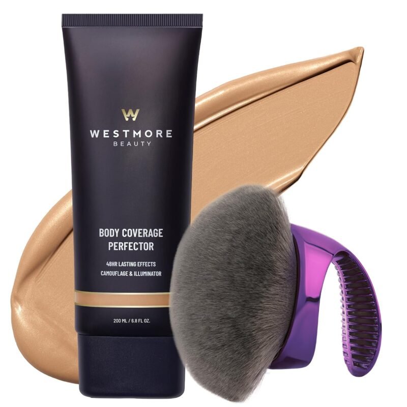 Westmore Beauty Body Coverage Perfector & Brush – Waterproof Leg Makeup- 2N