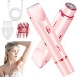 XDesign Bikini Trimmer for Women, 2 in 1 Electric Razors for Women, Dermave Bikini Shaver, IPX7 Waterproof & Easy Cleaning, Ceramic Blade, 120 Min Cordless Runtime, Ultra Low Silent