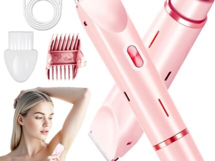 XDesign Bikini Trimmer for Women, 2 in 1 Electric Razors for Women, Dermave Bikini Shaver, IPX7 Waterproof & Easy Cleaning, Ceramic Blade, 120 Min Cordless Runtime, Ultra Low Silent