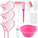 YOOVR 19pcs Hair Bleach Highlight Kit with Dye Brush and Frosting Caps