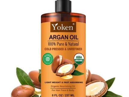 Yoken USDA Argan Oil 8oz, Cold Pressed Unrefined Moroccan Oil for Hair