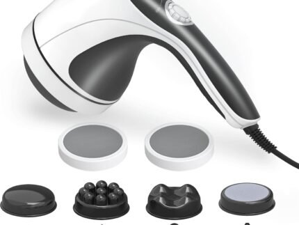 ZY ZERYEW Handheld Cellulite Massager, Body Sculpting Machine, Cellulite Massager Electric Tool, Lymphatic Massage Roller with 8 Rotating Heads & 2 Mesh Caps for Body Shaping & Lymphatic Drainage