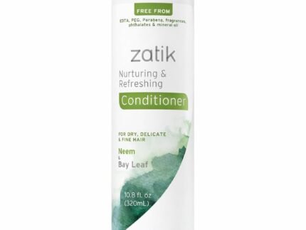 Zatik Naturals - Nurturing and Refreshing Conditioner with Neem and Bay Leaf, for Thinning hair, hair loss, Vegan, Biodegradable, pH Balanced, FREE FROM EDTA, PEG, Parabens, fragrances, 10.8 fl oz.