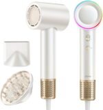Zibtes High-Speed Hair Dryer with Diffuser, Ionic Blow Dryer (White)