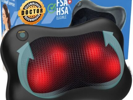 Zyllion ZMA-13 Back and Neck Massager with Heat for Pain Relief, Black