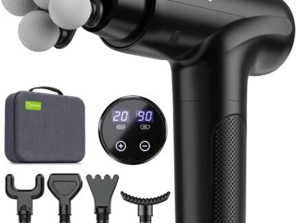cotsoco Massage Gun Deep Tissue, Percussion Massage Gun with 10 Massage Heads & 20 Speeds, Muscle Massage Gun with Large 6-Ball Head, Portable Back Massager Gun with Carry Case, Gifts for him