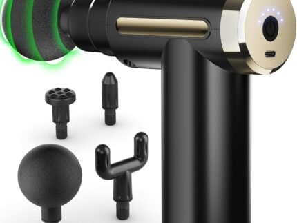cotsoco Massage Gun Deep Tissue for Pain Relief with 4 Massage Heads & 6 Speeds, Electric Mini Handheld Body Massager for Any Pain Relief, Best Gifts for Men and Mom