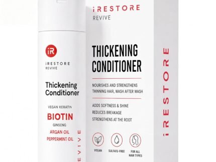 iRESTORE Biotin Hair Conditioner for Damaged Dry Hair – Good for Fine Hair Growth, Volumizing Thickening Conditioner with Ginseng & Argan Oil to Moisturize, Pair With Hair Loss Shampoo