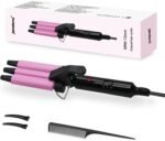 janelove Upgraded Hair Crimper 2 Adjustable Temperature, 1/2 Inch Beach Waves Curling Iron, Hair Waver for Short & Medium Hair, Home and Travel Friendly Crimper Hair Tool, Dual Voltage