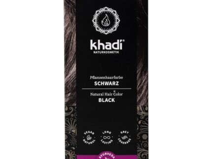 khadi BLACK Natural Hair Color – Colors your hair in a mysterious deep black, without a blue tint – 100% plant-based, natural & vegan – 3.5 oz