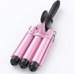 kuwa 15 Variable Temperature Crimper Hair Tool，1 Inch Hair Crimper，60 Min Auto-Off Hair Waver,LCD Temperature Display Curling Iron，Dual Voltage Three Barrel Curling Iron